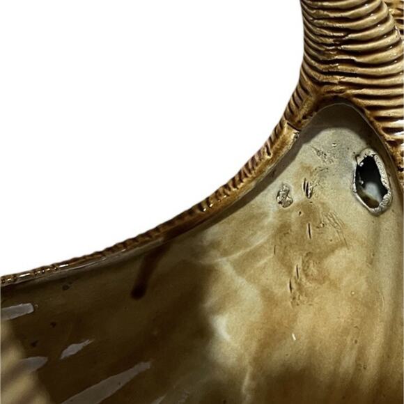 Vtg Atlantic Mold Style Hand Painted Ceramic Duck Planter Basket MCM Farmhouse - Picture 13 of 16